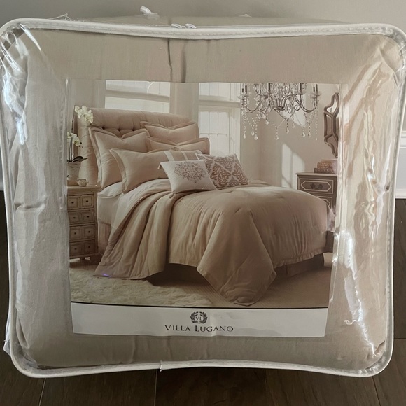 villa lugano linen blend comforter set